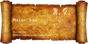 Maier Ida névjegykártya